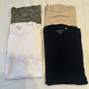 Pacsun Men's Crew Neck T-Shirt Pack - Black, White, Olive, Beige